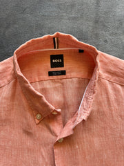 (XL) Hugo Boss мъжка ленена риза (Ново липсва етикет)
